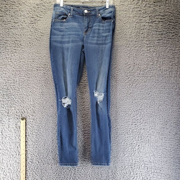 Maurices Jeans Womens Size 6 Blue Distressed Skinny Stretch Denim - Picture 1 of 12